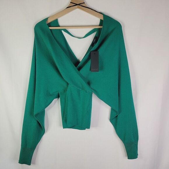 NWT Forever 21 Vibrant Green Knit Batwing Sweater - Picture 1 of 9